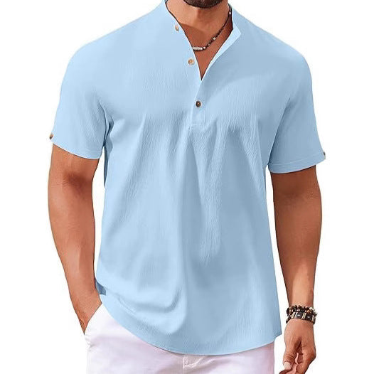 Men's Short Sleeve Button Shirt Polo Shirt Ivyshape