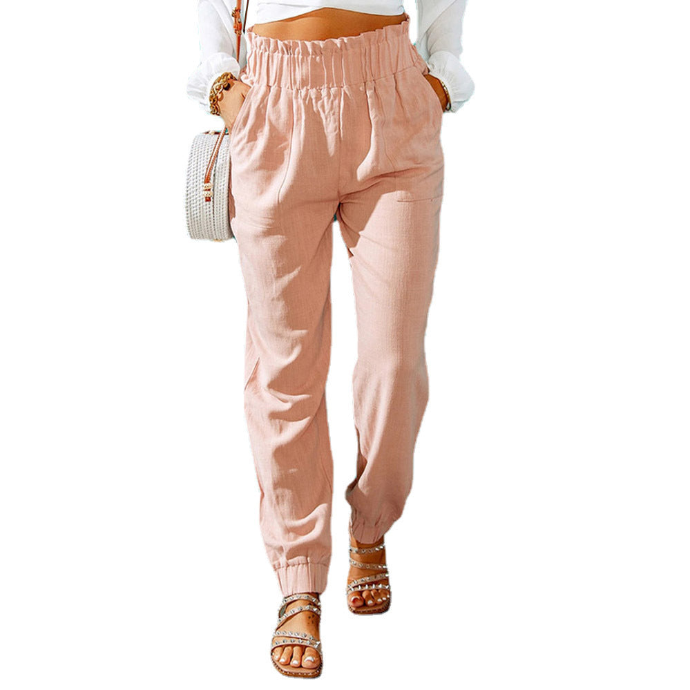 Women's Tailored Elastic Waist Pants Ivyshape