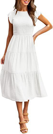 Women's Maxi Dress with Ruffles and Elastic Waist Ivyshape