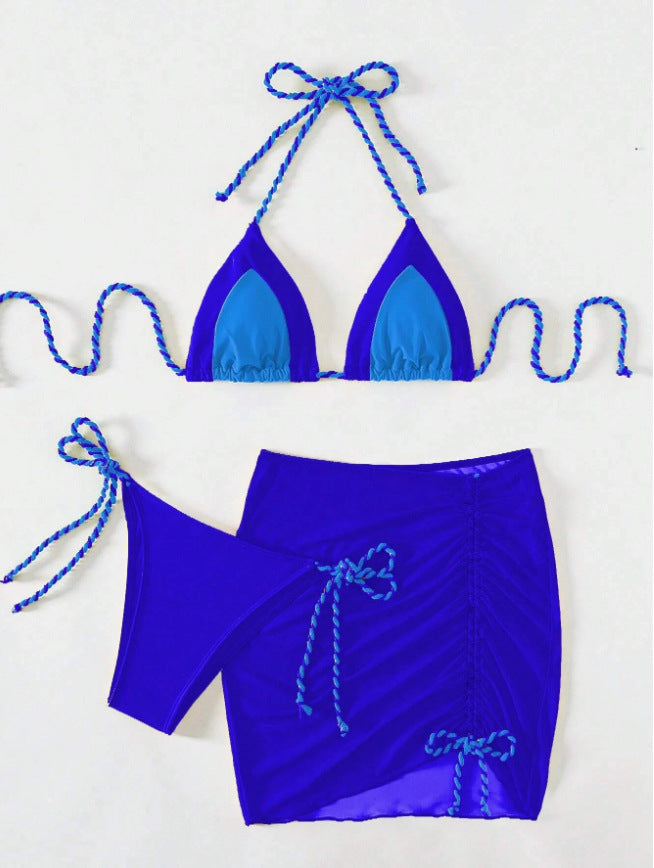 Women's bikini set with adjustable triangle top and refined skirt Ivyshape