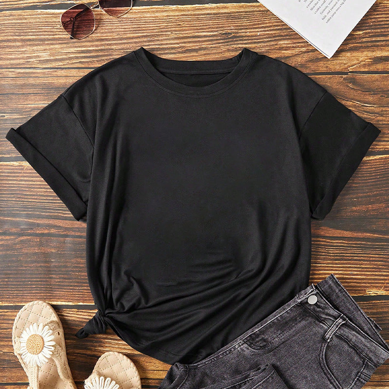 IvyShape | Loose Short Sleeve Solid Tee