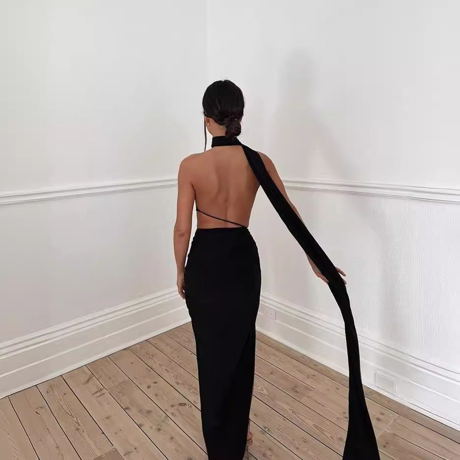 IvyShape | Sleek Strapless Slit Dress