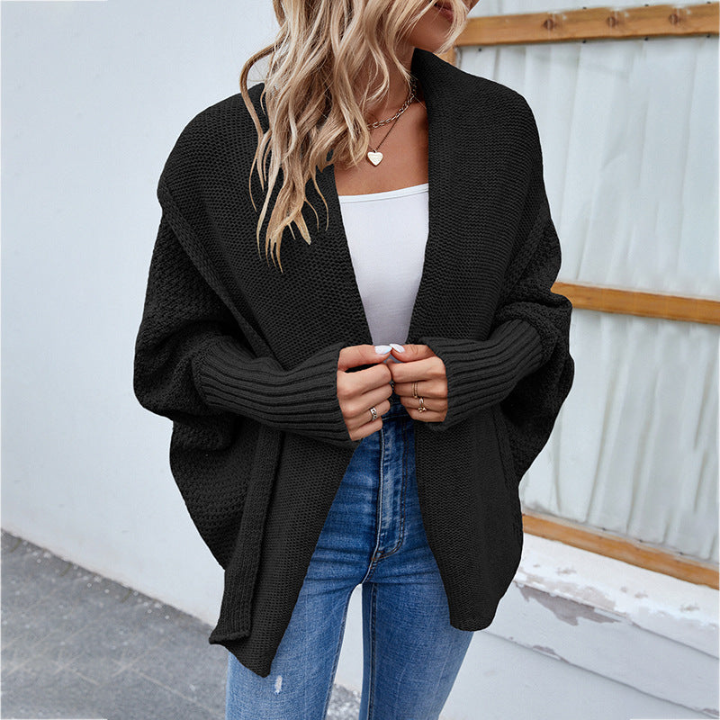 Women's cardigan with open cut and voluminous sleeves Ivyshape