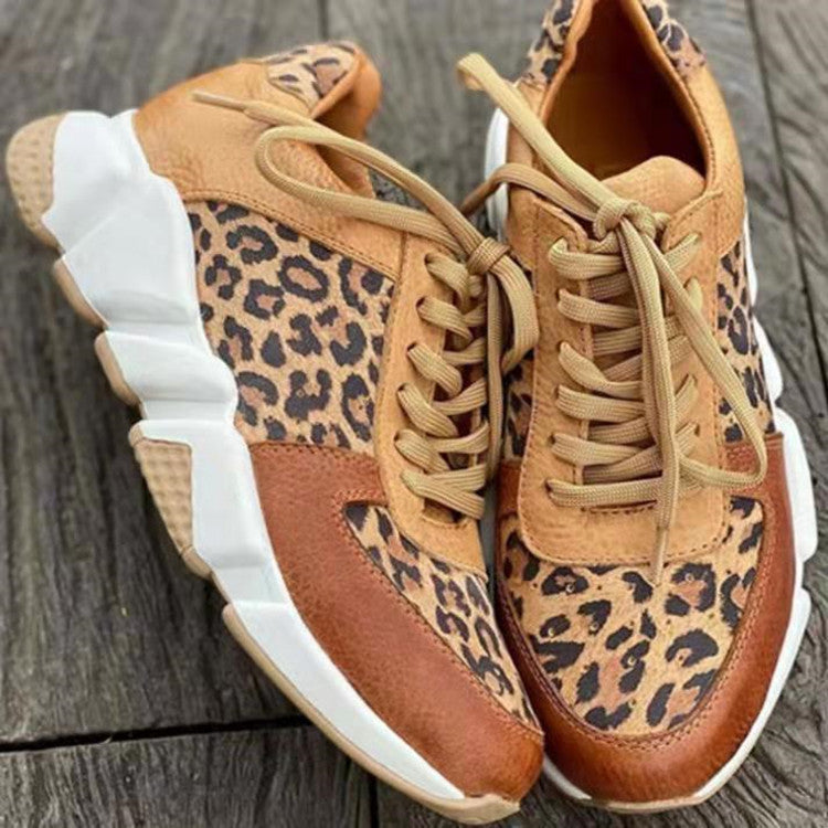 Women Trendy Leopard Print Running Shoes Ivyshape