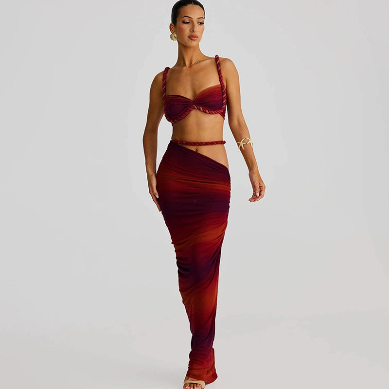 Women Elegant Wrap Dress with Refined Ruffle Details and Tailored Cut Ivyshape