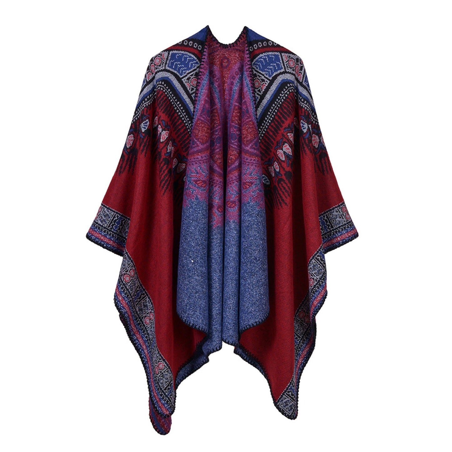 Style Retro Totem Warm Shawl Scarf Large Neck Cape