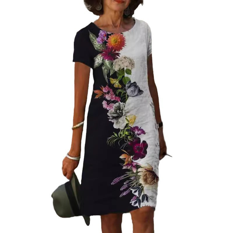 Women Artistic Graphic Midi Dress Ivyshape