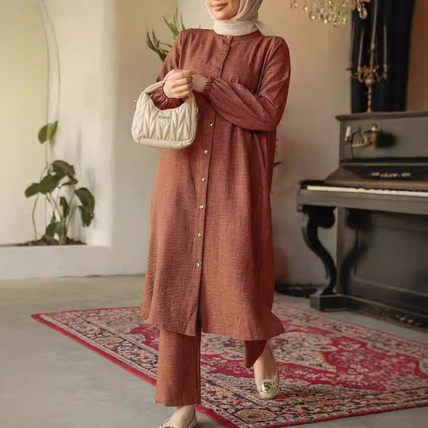 Women Knee-Length Shirt Dress with Elegant Cuffs Ivyshape