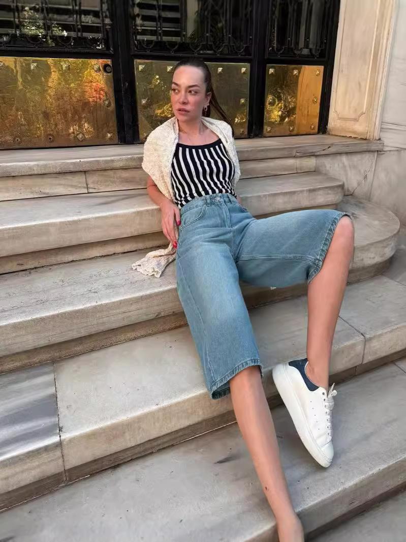 Women's Loose Jean Shorts Ivyshape