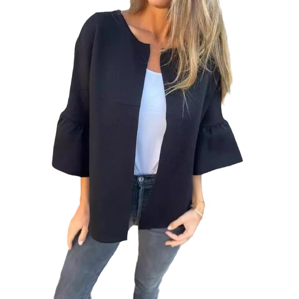 Ladies Stylish Cardigan with Wide Sleeve Ivyshape