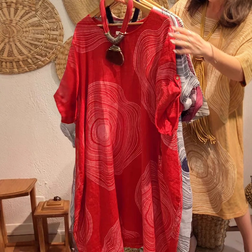 Women Artistic Patterned Shift Dress Ivyshape