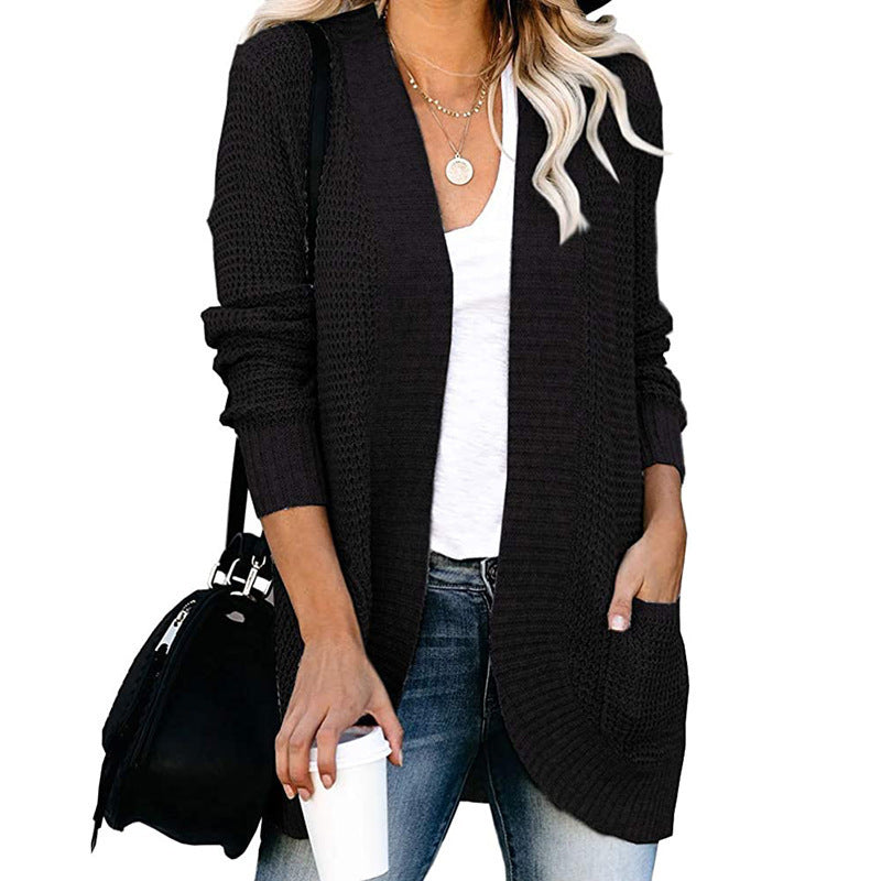Women casual cardigan with pockets and open front Ivyshape