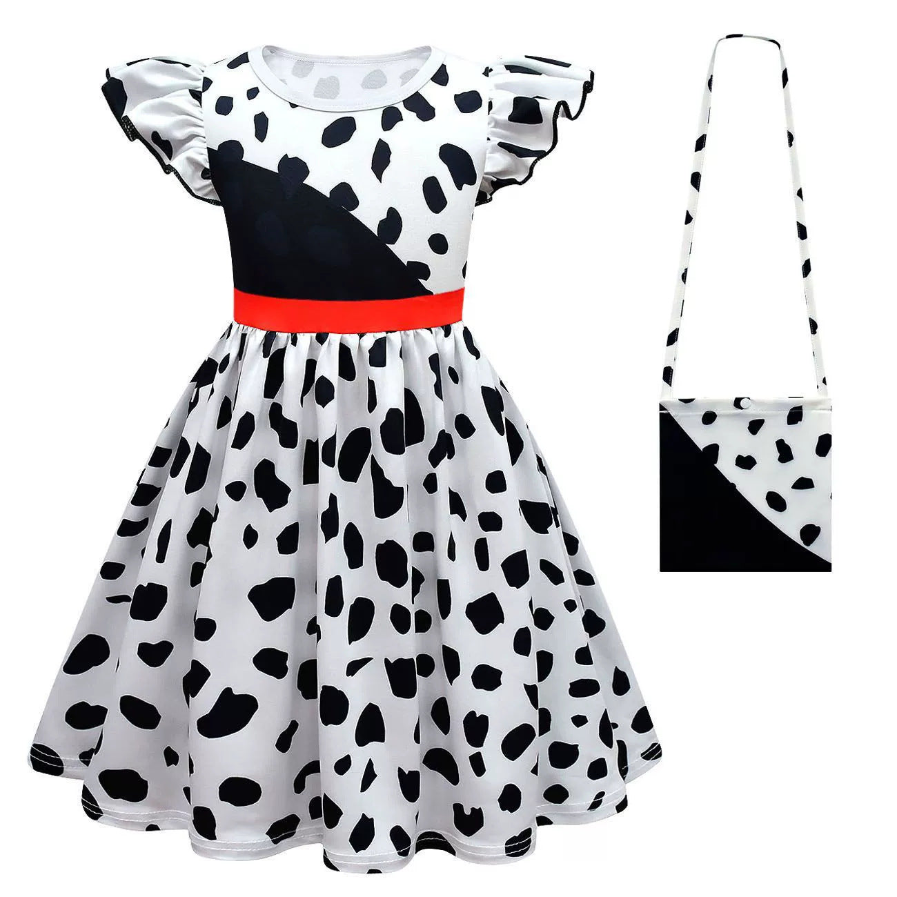 Girls Striped Dress with Ruffled Sleeves and Pockets Ivyshape