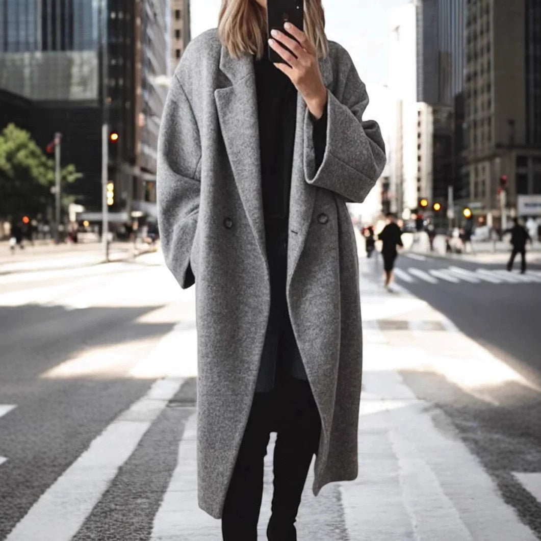 Women oversized wool coat Ivyshape