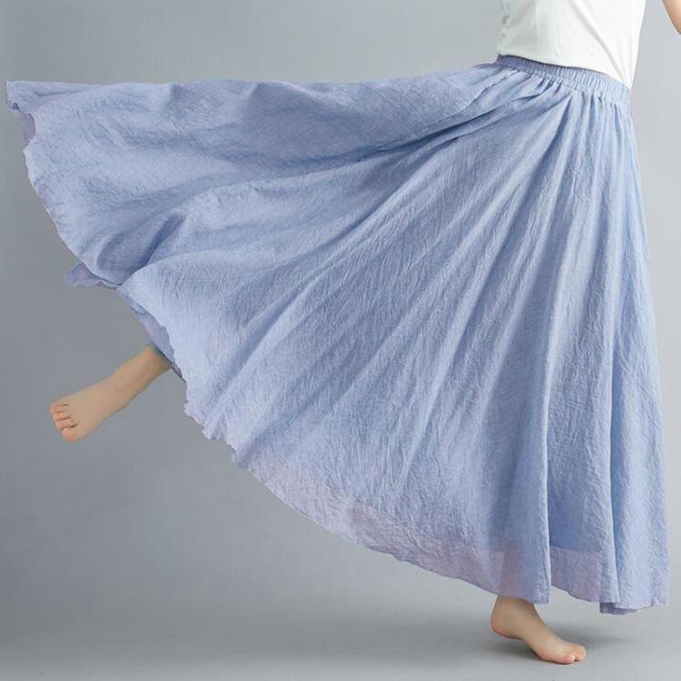 Women's Maxi Skirt with Flowing Hem and Elastic Waistband Ivyshape