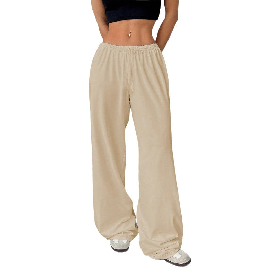Women's Loose-Fitting Fabric Trousers with Elastic Waistband and Comfortable Cut Ivyshape