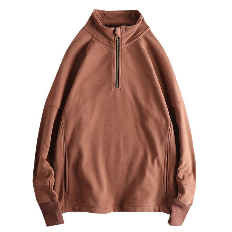 Men's fleece jacket with half zip and side pockets Ivyshape