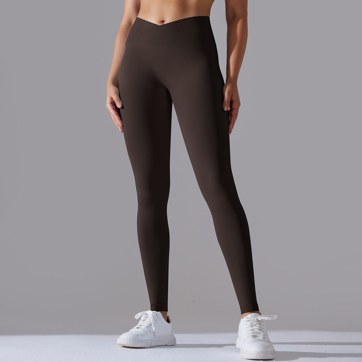 Women's High-Waisted Fitness Leggings with Functional Seam Detailing and High Elasticity Ivyshape