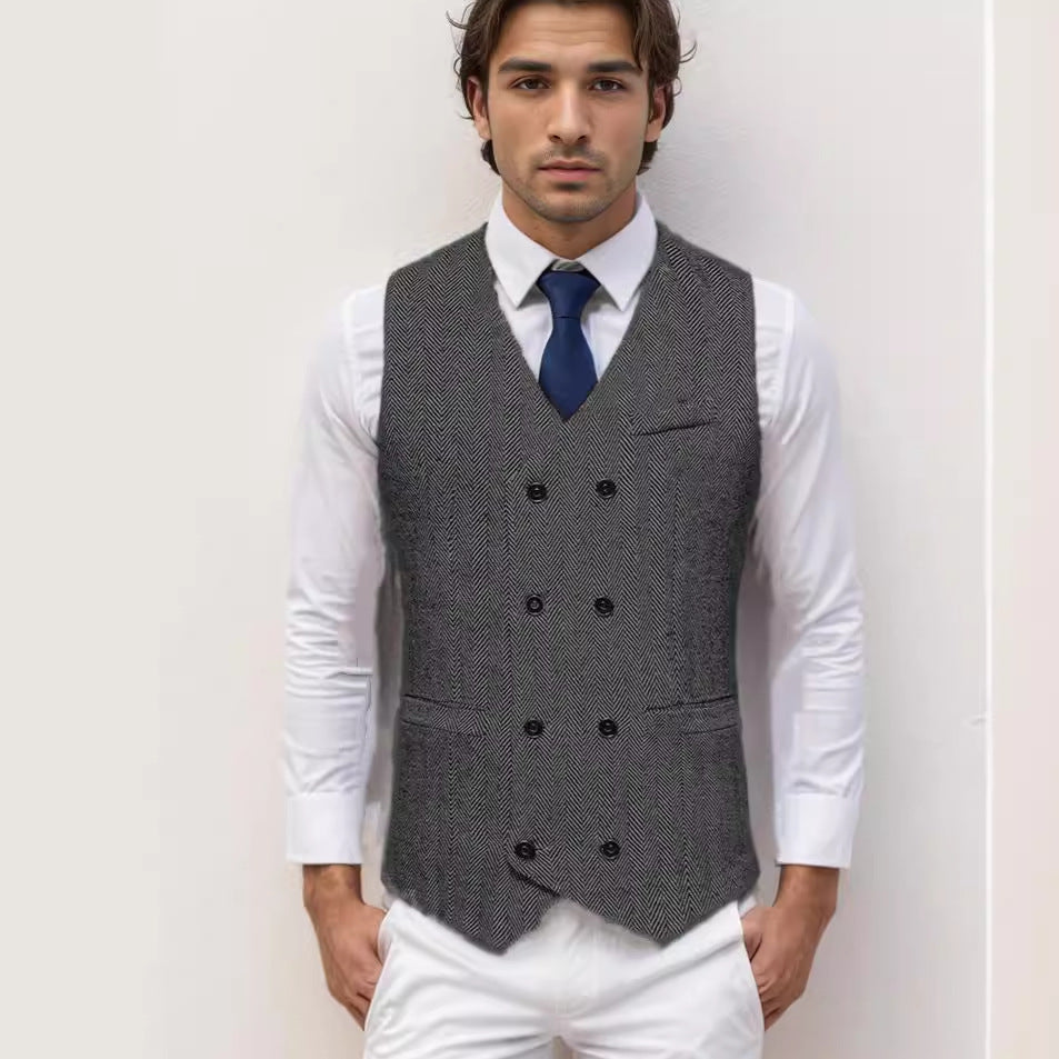 Men's tailored vest in houndstooth pattern Ivyshape