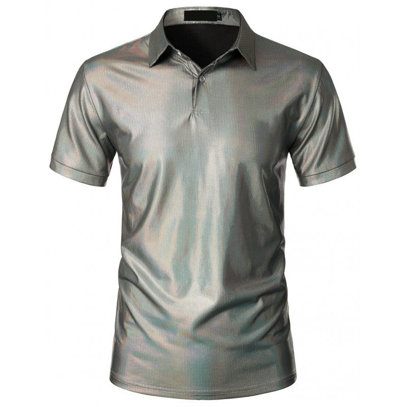 Men's Sport Polo Shirt with Shiny Surface and Breathable Functionality Ivyshape