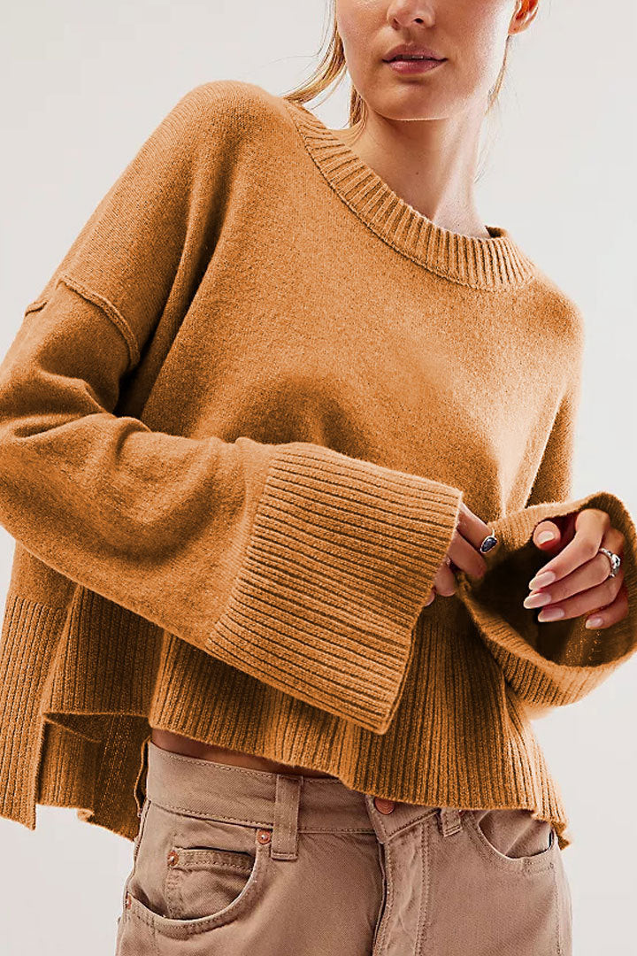 Ivyshape | Bell Sleeve Knit Sweater