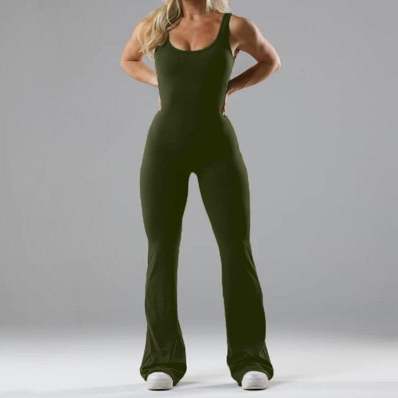 Women's fitness jumpsuit with wide leg and elegant cut Ivyshape