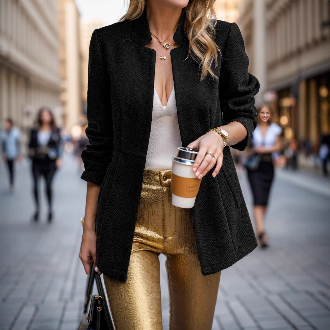 Women Elegant structured blazer jacket Ivyshape