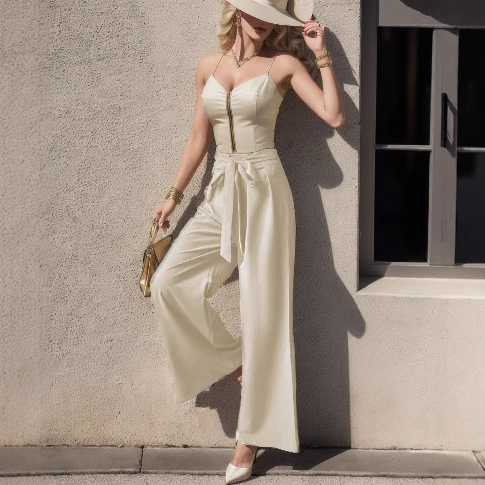 High-cut wide women's pants Ivyshape