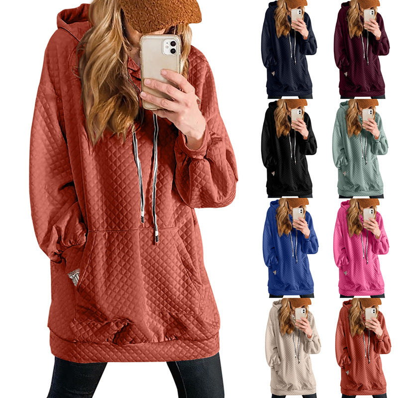 Women’s Oversized Hoodie Dress made of high-quality Sweat Fabric with Texture Ivyshape