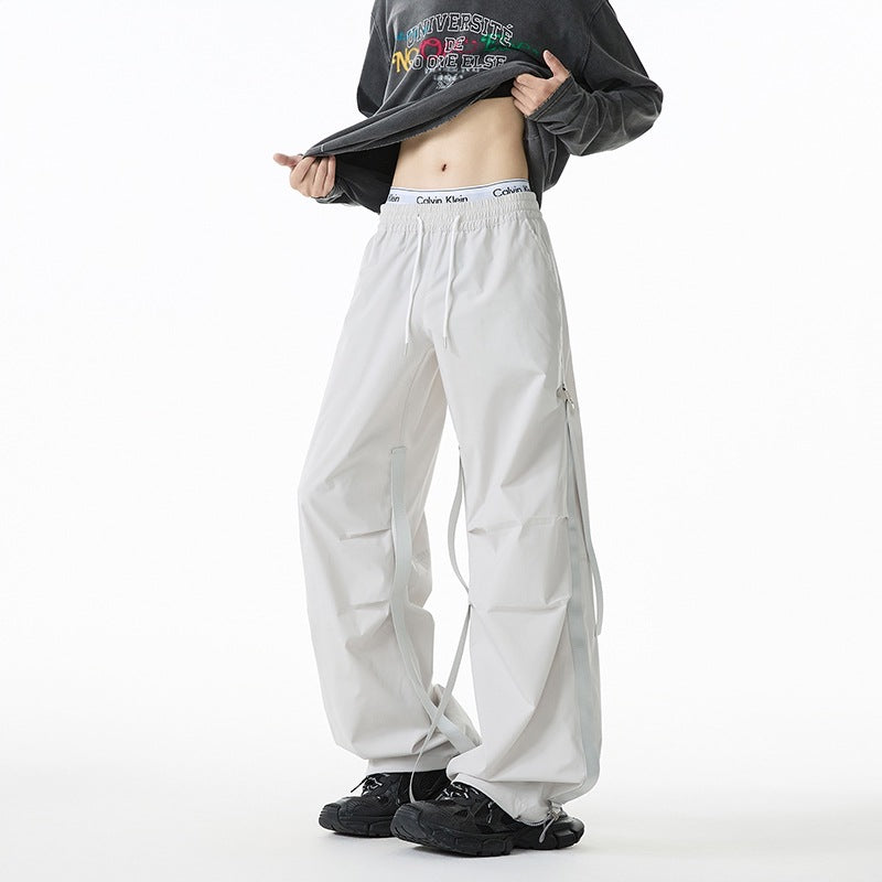 Women's Casual Sports Pants with Adjustable Waist and Modern Cut Elements Ivyshape