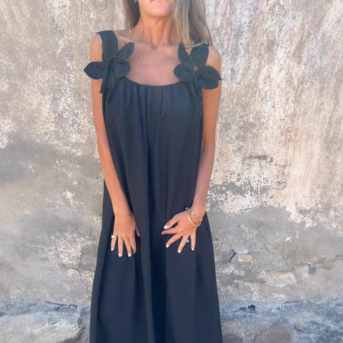 Maxi dress for women with floral embellishment Ivyshape