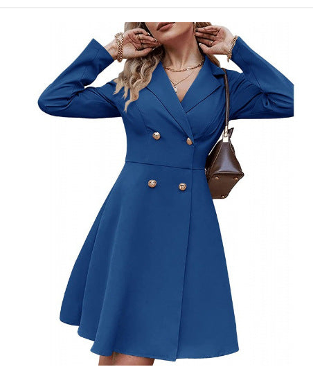 Women Elegant Shirt Dress with Double Button Detail Ivyshape