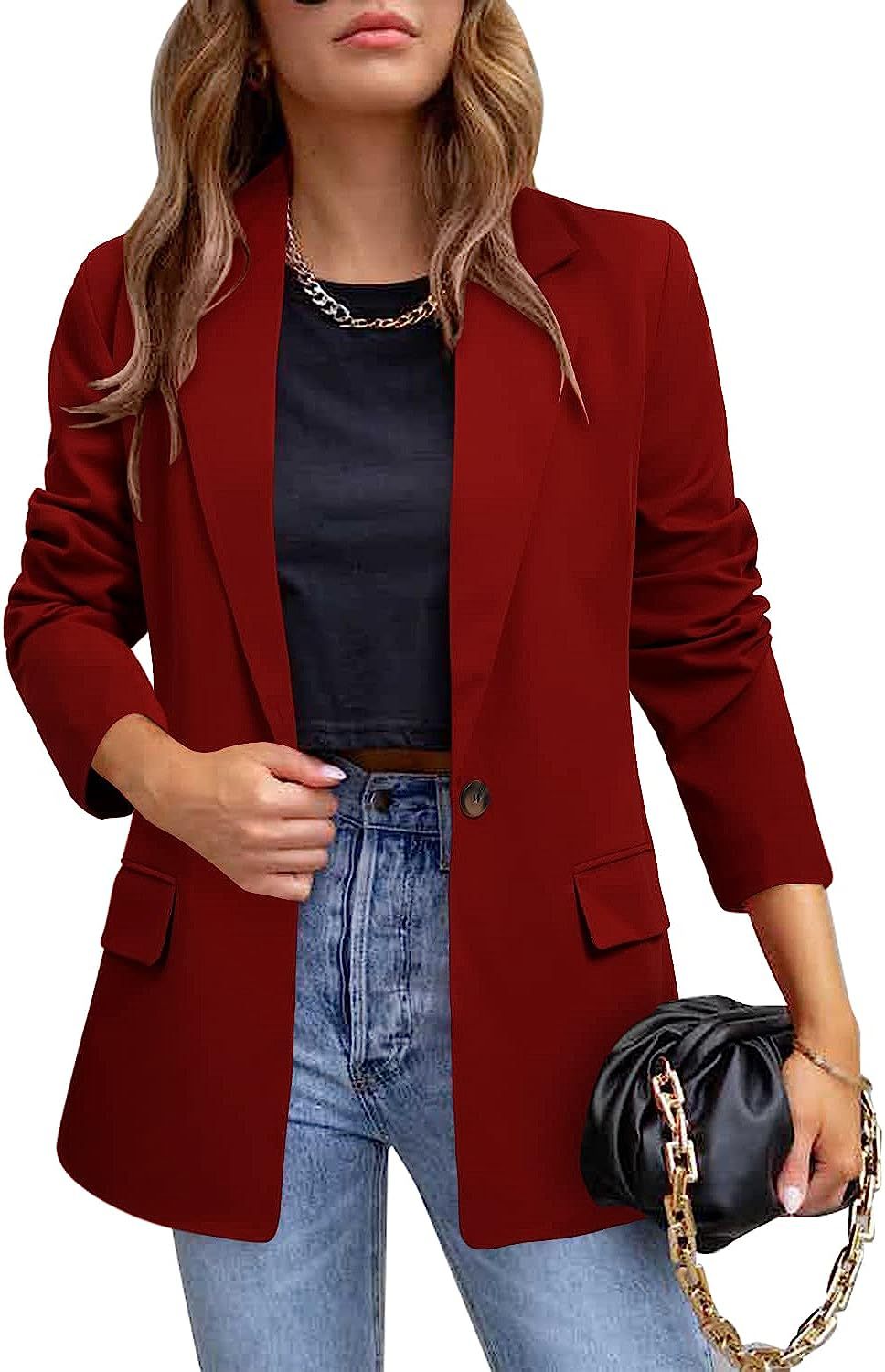 Women's trendy blazer with tailored cut and large pockets Ivyshape