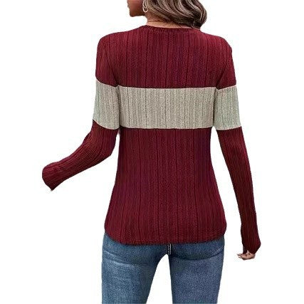 Women Elegant Top with Zipper and Ribbed Structure Ivyshape