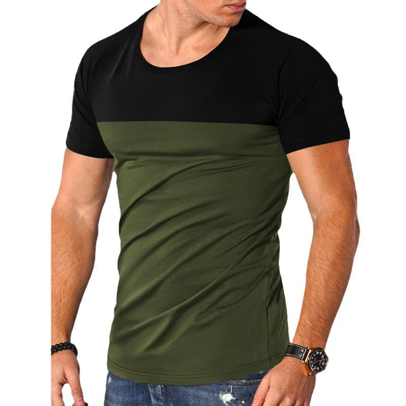 Men's crew neck T-shirt with color-contrasting design and high wearing comfort Ivyshape