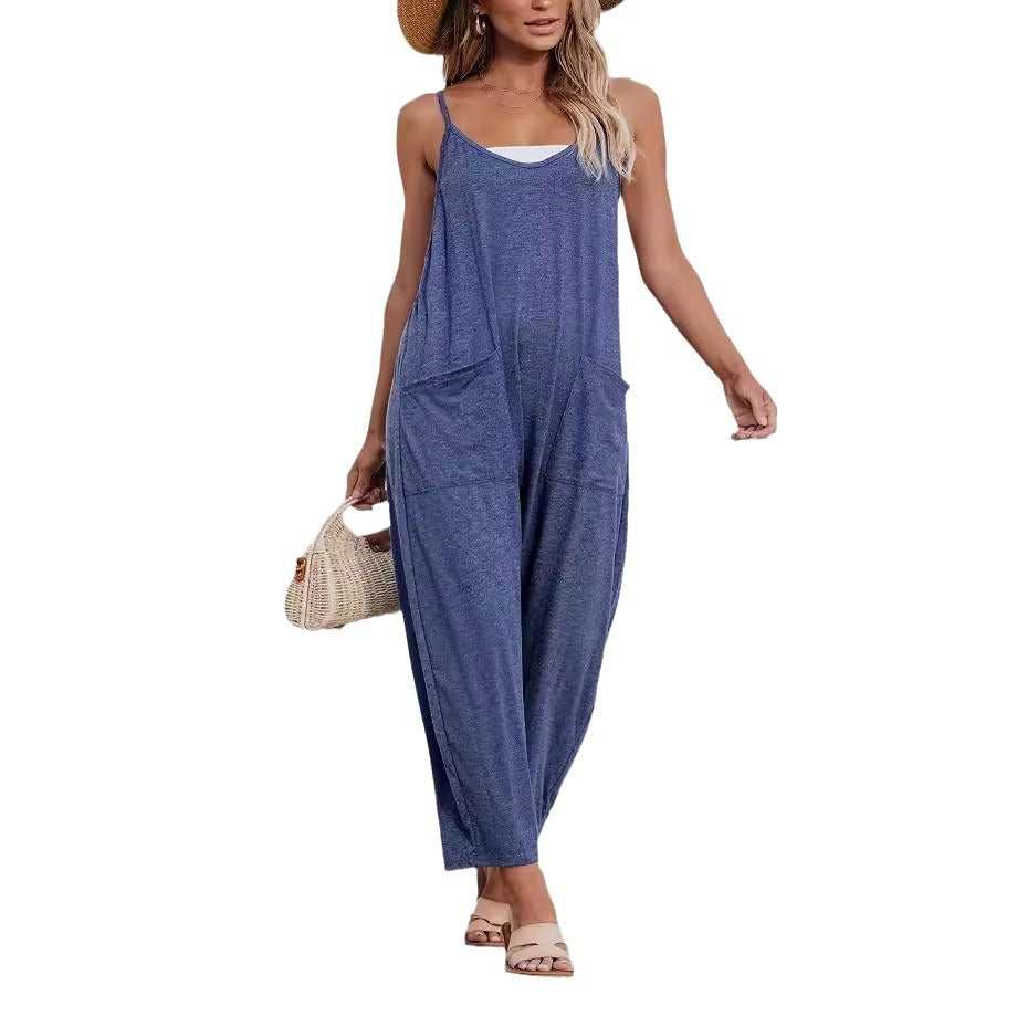 IvyShape | Trendy Strap Knit Jumpsuit