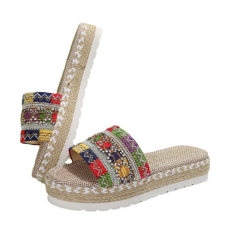 Ladies espadrilles with fashionable textile upper material and comfortable sole Ivyshape