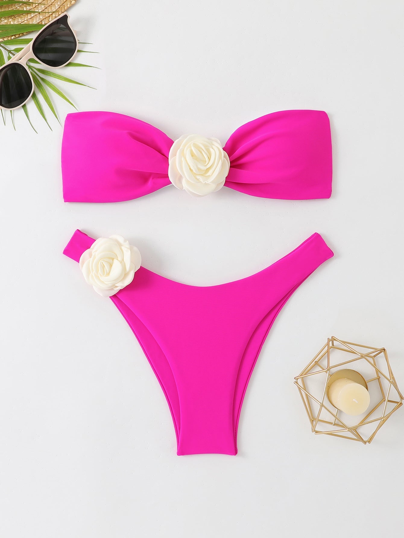 Women’s bikini set with elegant floral accent and high leg cut Ivyshape