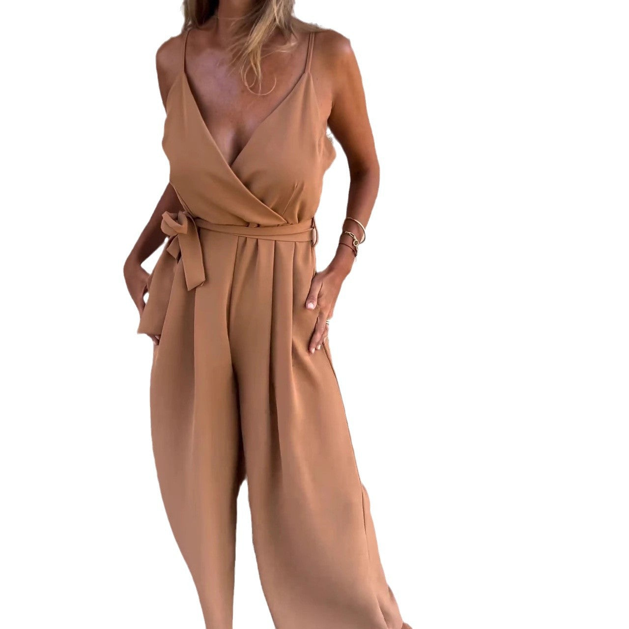 Women Elegant Wrap Jumpsuit Ivyshape