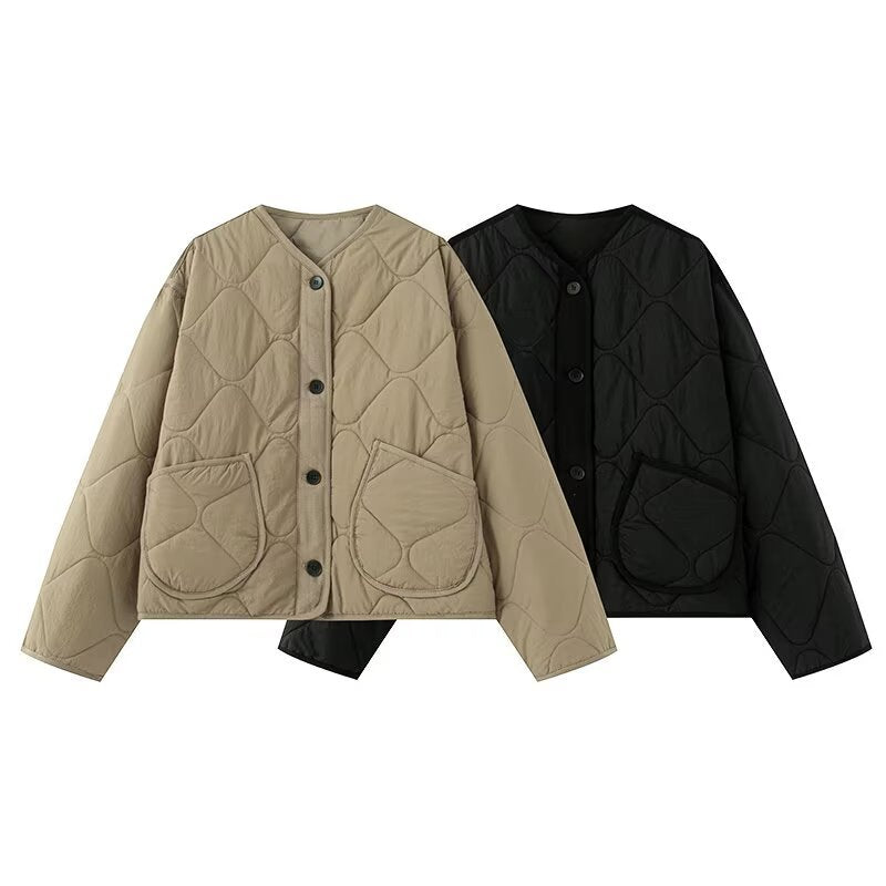 Femme Padded Button-Up Jacket IvyShape