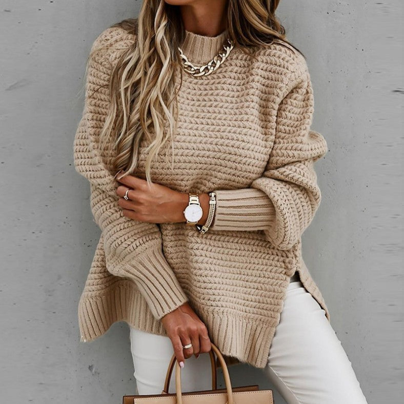 IvyShape | Relaxed Autumn Long Sleeve Pullover Knitted Sweater