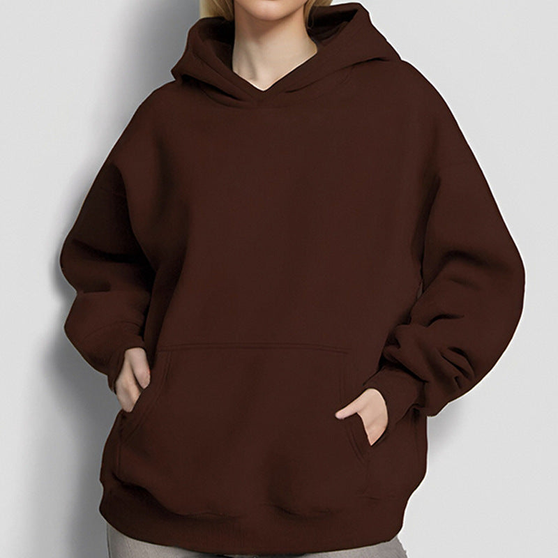 Women Loose Hoodie made of Soft Fleece with Kangaroo Pocket Ivyshape