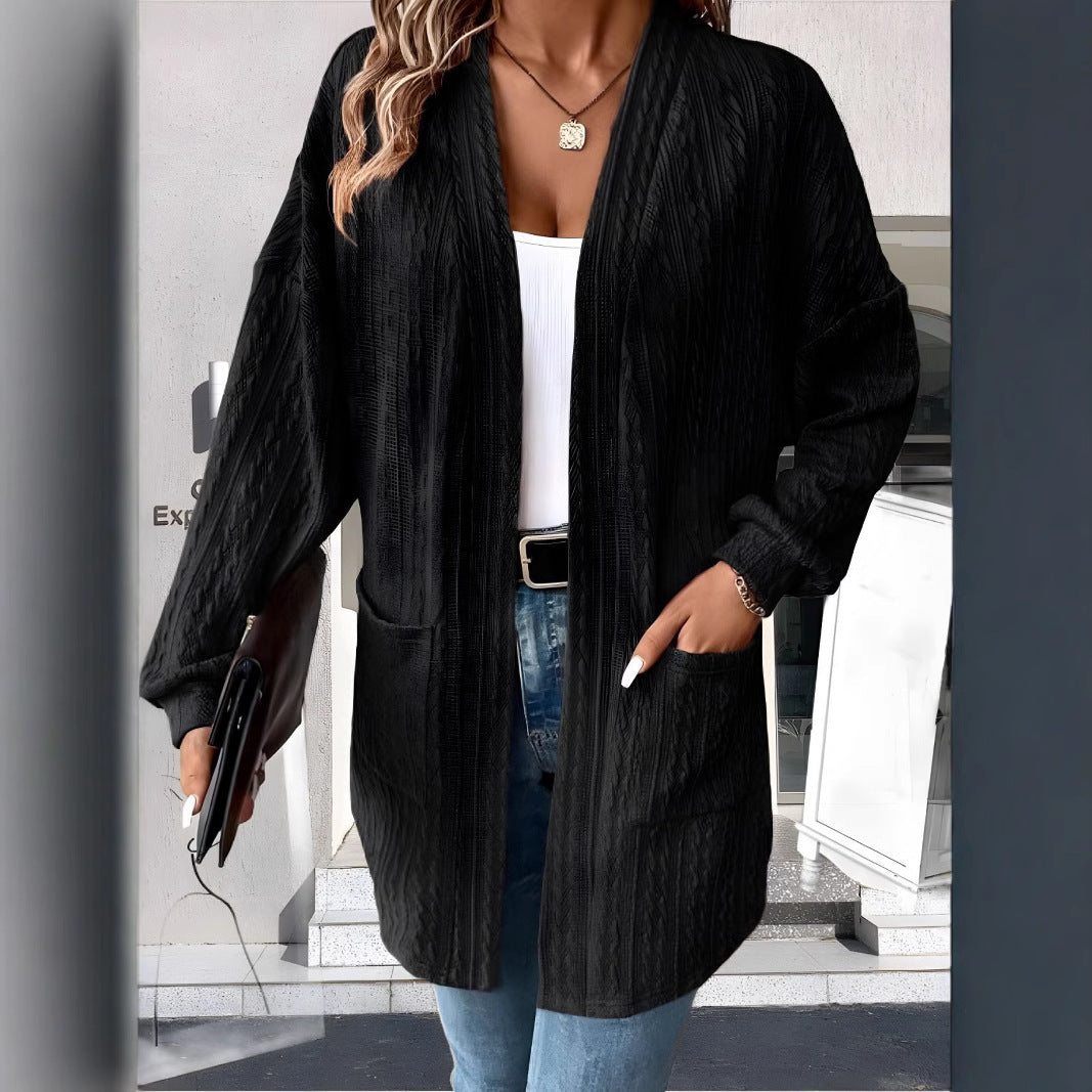 Ladies casual cardigan with pockets Ivyshape