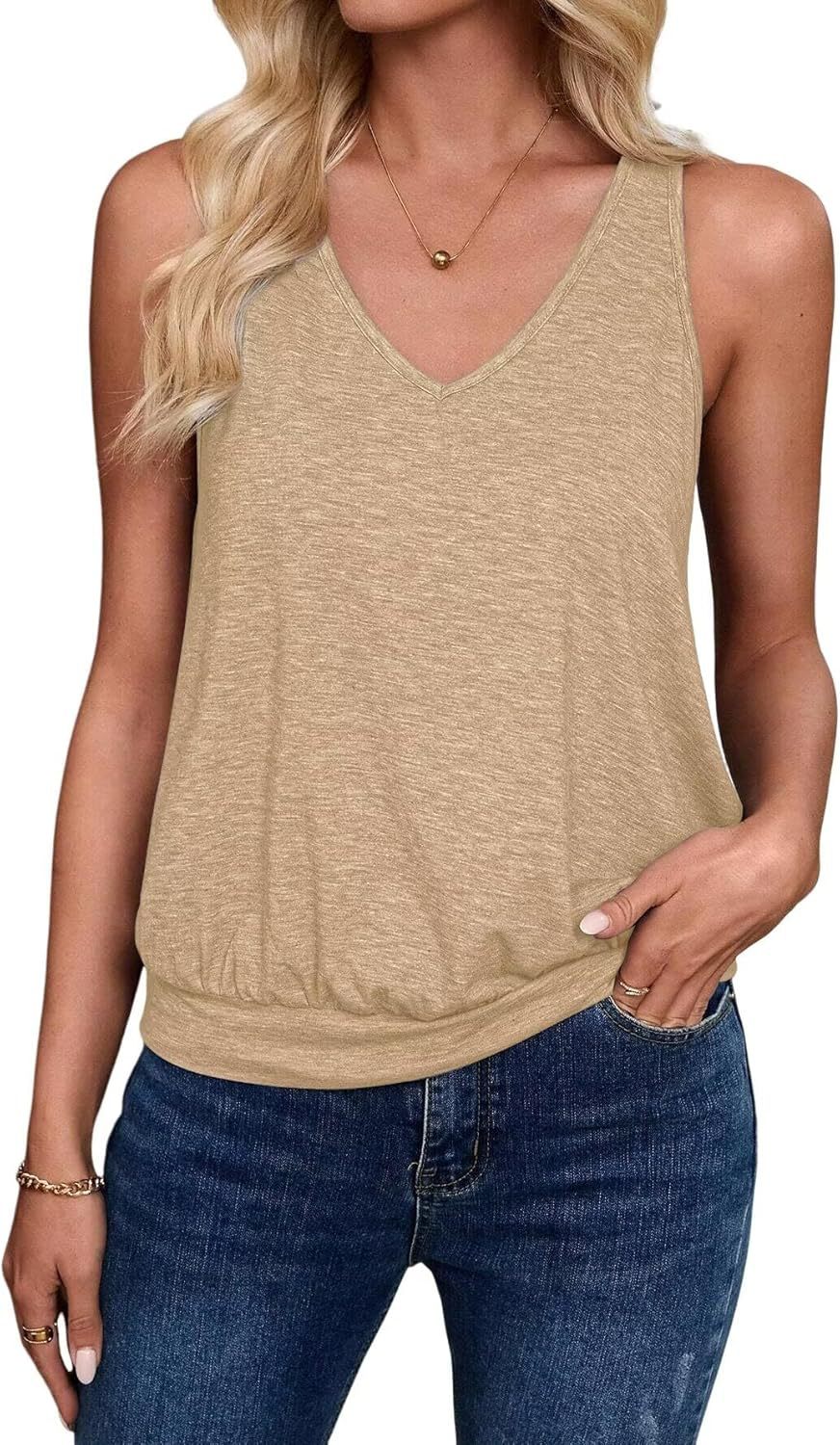 Women Leisure V-Neck Tank Top Ivyshape