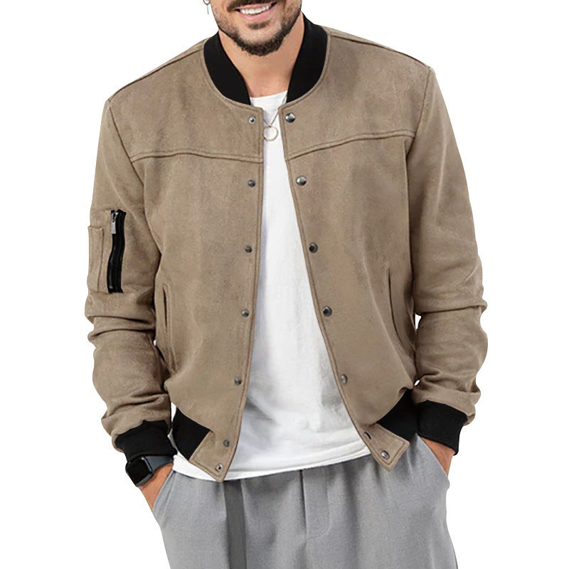 Men's fashionable bomber jacket with practical pockets and elastic cuffs Ivyshape