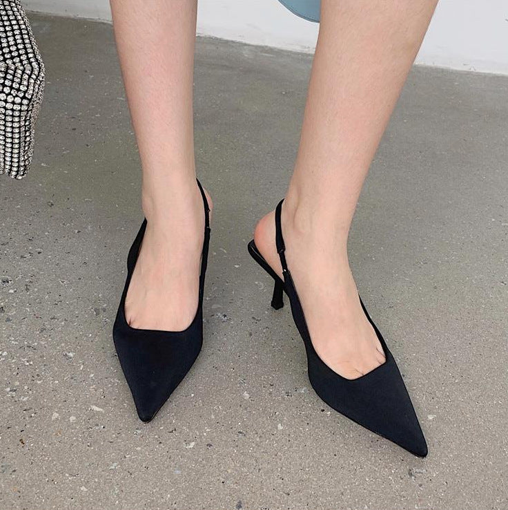 Women's slingback pumps with pointed toe and elegant heel Ivyshape