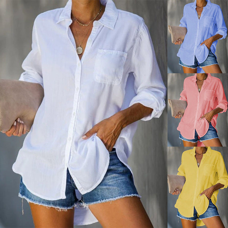 Women casual blouse made of lightweight fabric Ivyshape