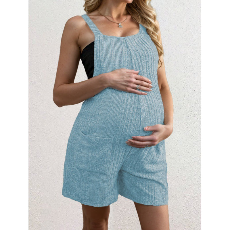 Women's Knit Jumpsuit for Pregnant Women with Practical Pockets Ivyshape