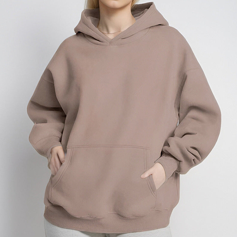 Women Loose Hoodie made of Soft Fleece with Kangaroo Pocket Ivyshape
