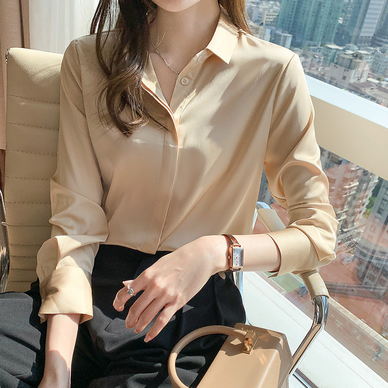 Ladies Elegant and Comfortable Blouse with Fine Collar Ivyshape